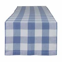 Design Imports Stonewash Blue Buffalo Check Table Runner
