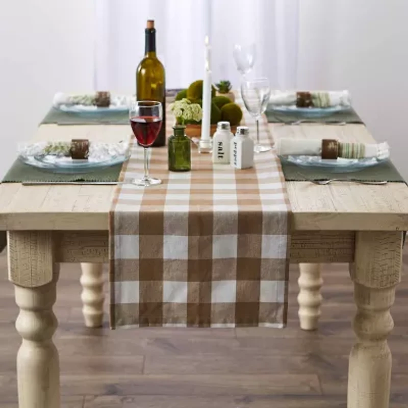 Design Imports Stone Buffalo Check Table Runner