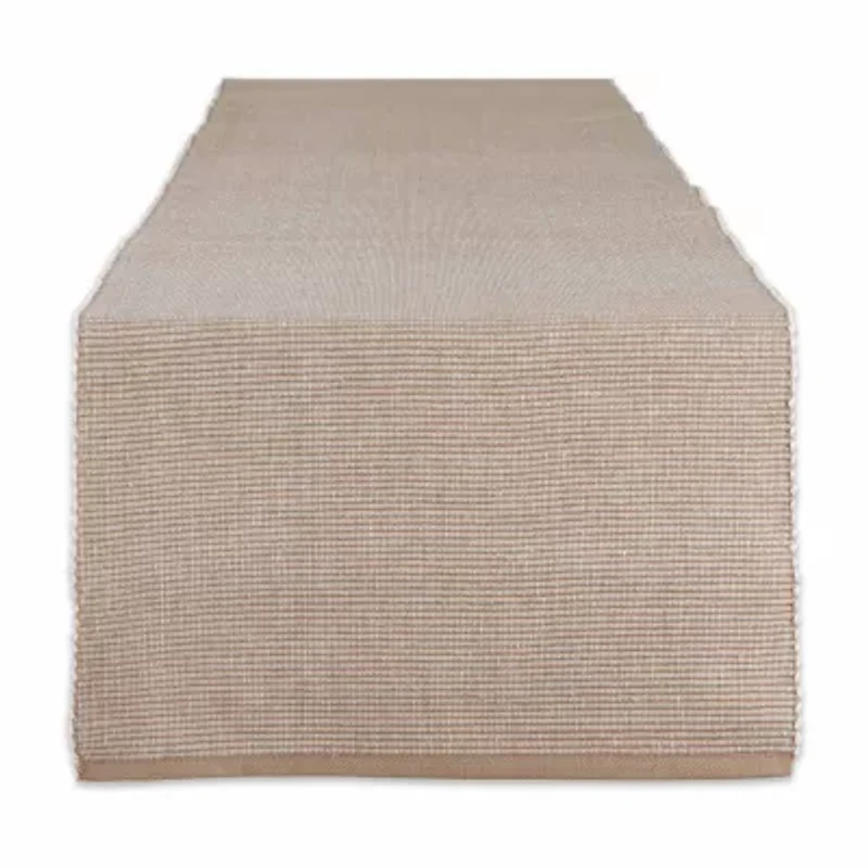 Design Imports Stone/White 2-Tone Ribbed Table Runner