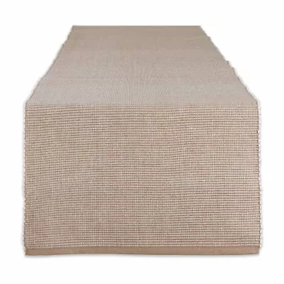 Design Imports Stone/White 2-Tone Ribbed Table Runner