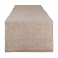 Design Imports Stone/White 2-Tone Ribbed Table Runner