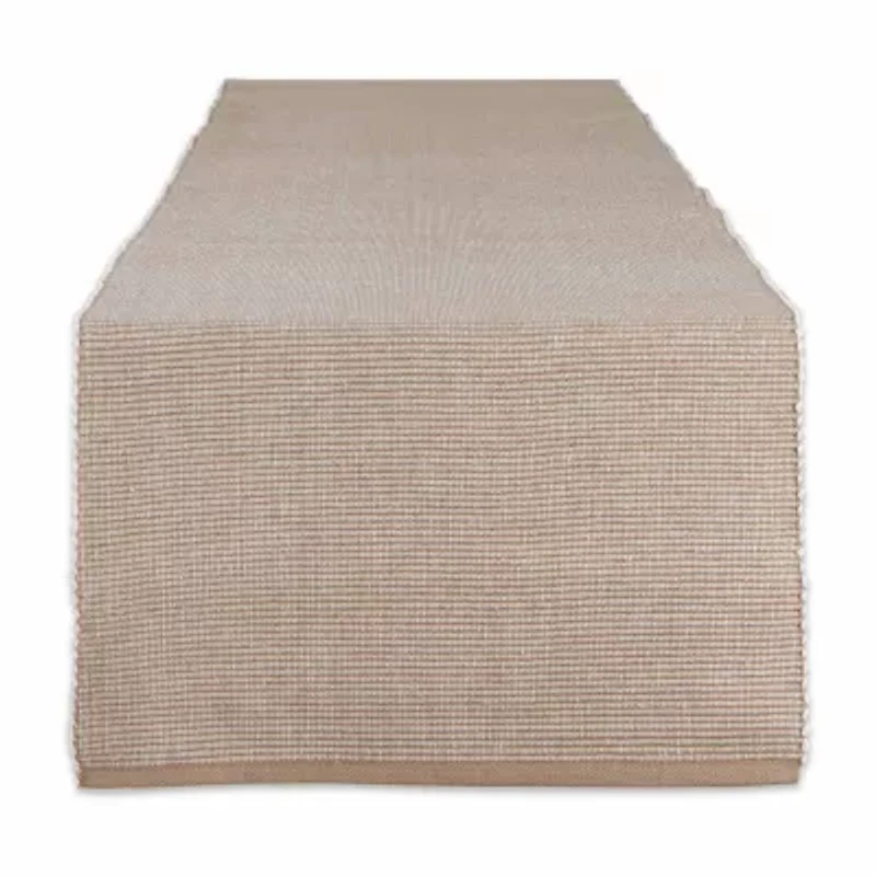 Design Imports Stone/White 2-Tone Ribbed Table Runner