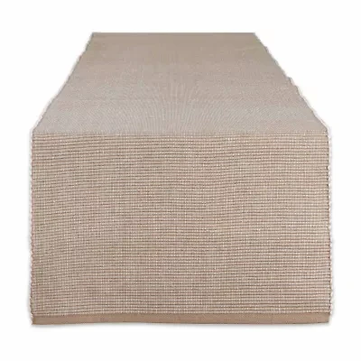 Design Imports Stone/White 2-Tone Ribbed Table Runner