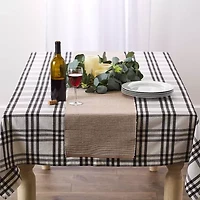 Design Imports Stone/White 2-Tone Ribbed Table Runner