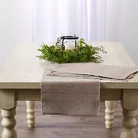 Design Imports Stone/White 2-Tone Ribbed Table Runner