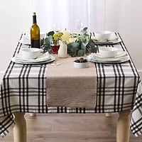 Design Imports Stone/White 2-Tone Ribbed Table Runner