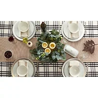 Design Imports Stone/White 2-Tone Ribbed Table Runner