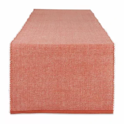 Design Imports Vintage Red And White 2-Tone Ribbed Table Runner