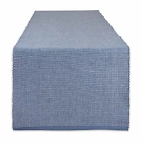 Design Imports Stonewash Blue/White 2-Tone Ribbed Table Runner