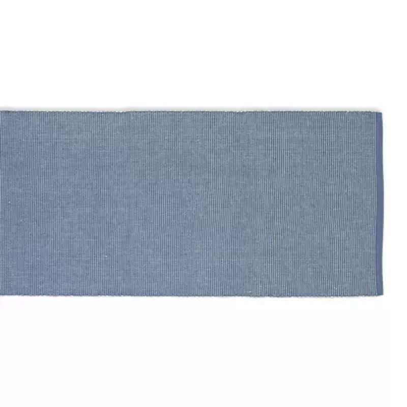 Design Imports Stonewash Blue/White 2-Tone Ribbed Table Runner