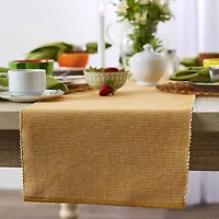 Design Imports Honey Gold/White 2-Tone Ribbed Table Runner