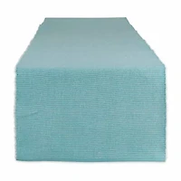 Design Imports Aqua/White 2-Tone Ribbed Table Runner