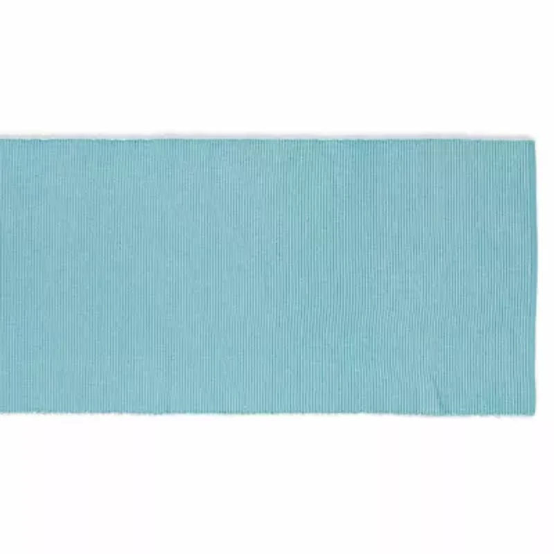 Design Imports Aqua/White 2-Tone Ribbed Table Runner