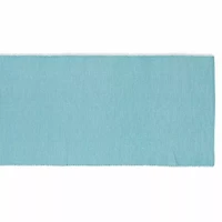 Design Imports Aqua/White 2-Tone Ribbed Table Runner