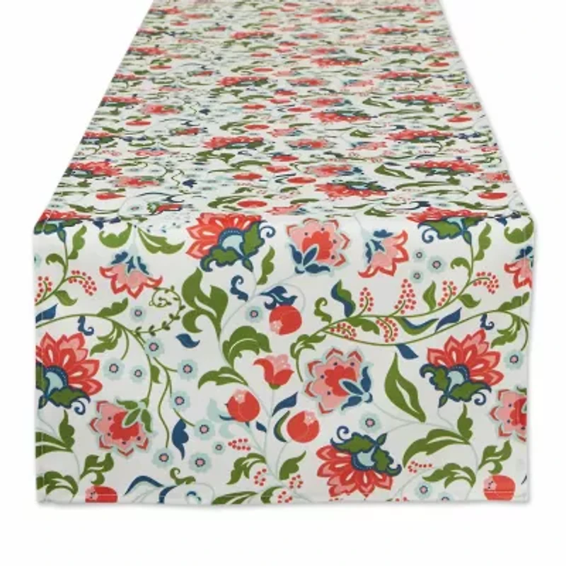 Design Imports Garden Floral Print Outdoor Table Runner