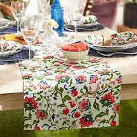 Design Imports Garden Floral Print Outdoor Table Runner