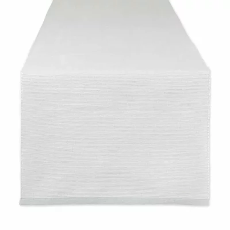 Design Imports Light Gray Eco-Friendly Chambray Fine Ribbed Table Runner