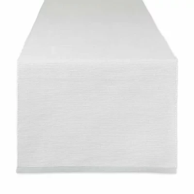 Design Imports Light Gray Eco-Friendly Chambray Fine Ribbed Table Runner