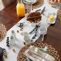 Design Imports Light Gray Eco-Friendly Chambray Fine Ribbed Table Runner