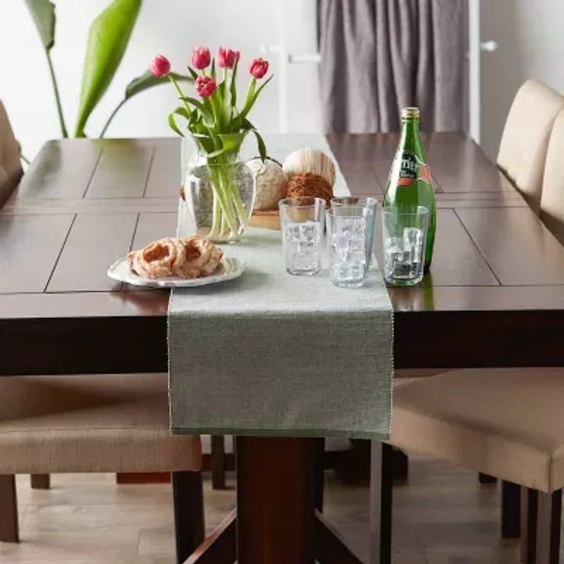 Design Imports Artichoke Eco-Friendly Chambray Fine Ribbed Table Runner