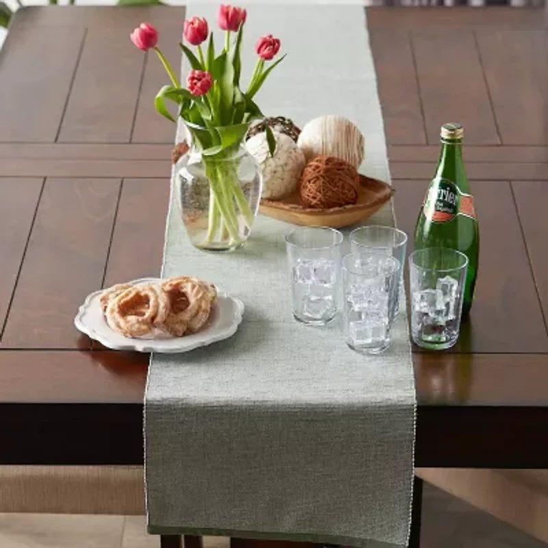 Design Imports Artichoke Eco-Friendly Chambray Fine Ribbed Table Runner
