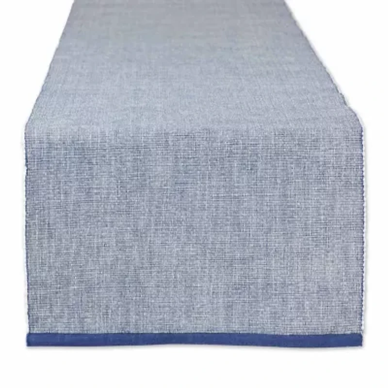 Design Imports French Blue Eco-Friendly Chambray Fine Ribbed Table Runner