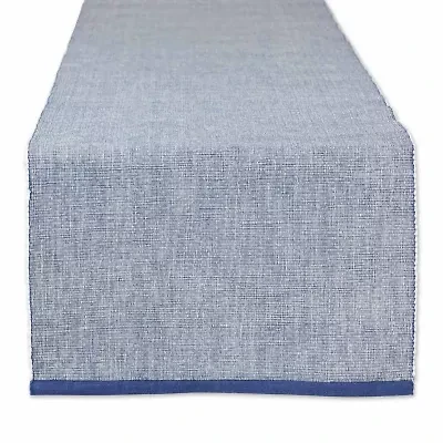 Design Imports French Blue Eco-Friendly Chambray Fine Ribbed Table Runner