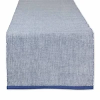 Design Imports French Blue Eco-Friendly Chambray Fine Ribbed Table Runner