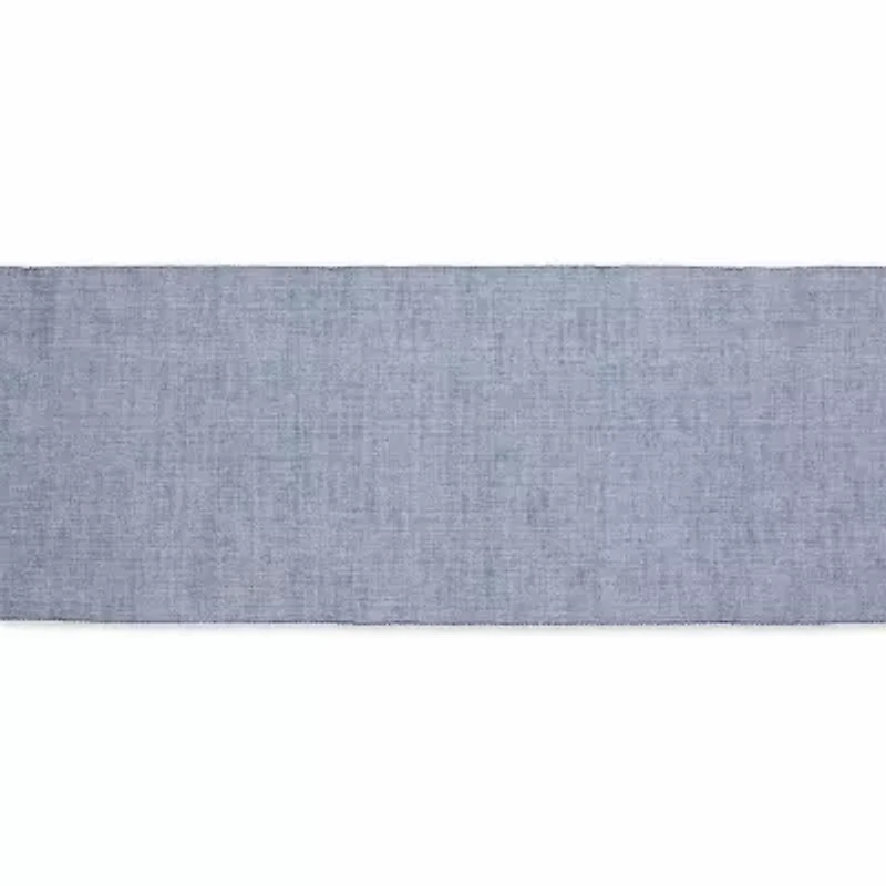 Design Imports French Blue Eco-Friendly Chambray Fine Ribbed Table Runner