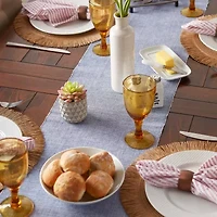 Design Imports French Blue Eco-Friendly Chambray Fine Ribbed Table Runner