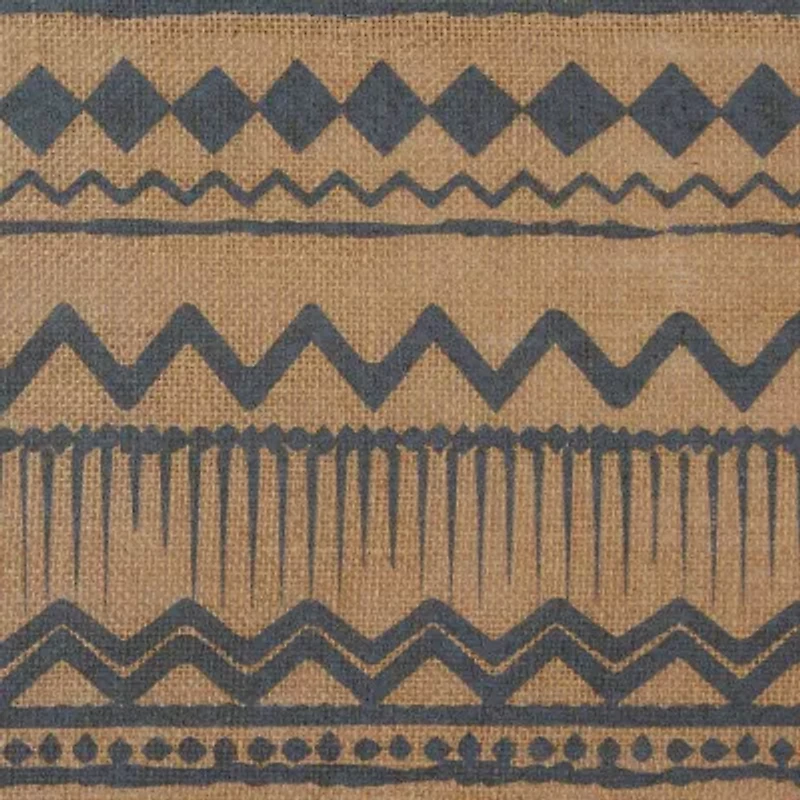 Design Imports Mineral Aztec Print On Natural Jute Table Runner