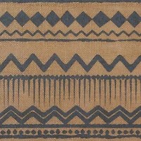 Design Imports Mineral Aztec Print On Natural Jute Table Runner