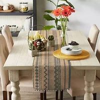 Design Imports Mineral Aztec Print On Natural Jute Table Runner