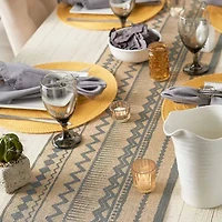 Design Imports Mineral Aztec Print On Natural Jute Table Runner