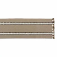 Design Imports Dobby Striped Fringe Ribbed Table Runners