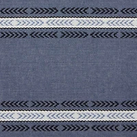 Design Imports Dobby Striped Fringe Ribbed Table Runners
