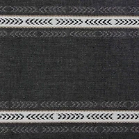 Design Imports Dobby Striped Fringe Ribbed Table Runners