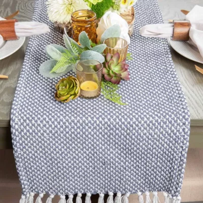 Design Imports French Blue Woven Table Runner
