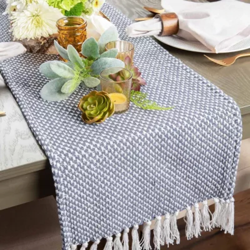 Design Imports French Blue Woven Table Runner