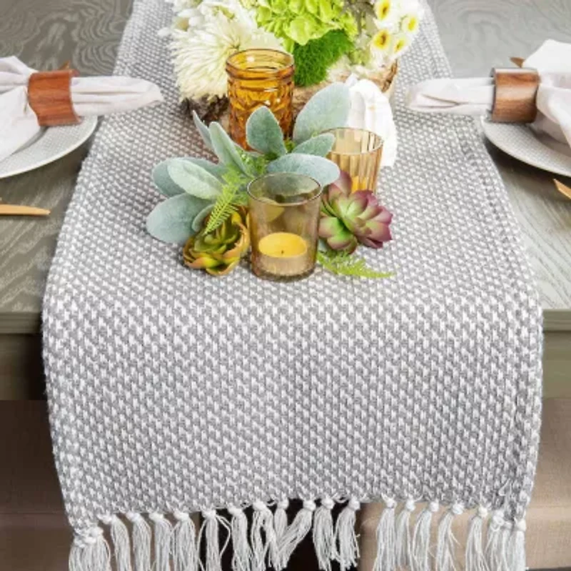 Design Imports Gray Woven Table Runner