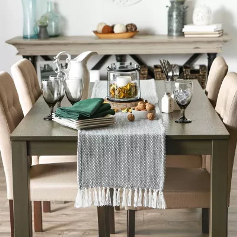 Design Imports Gray Woven Table Runner