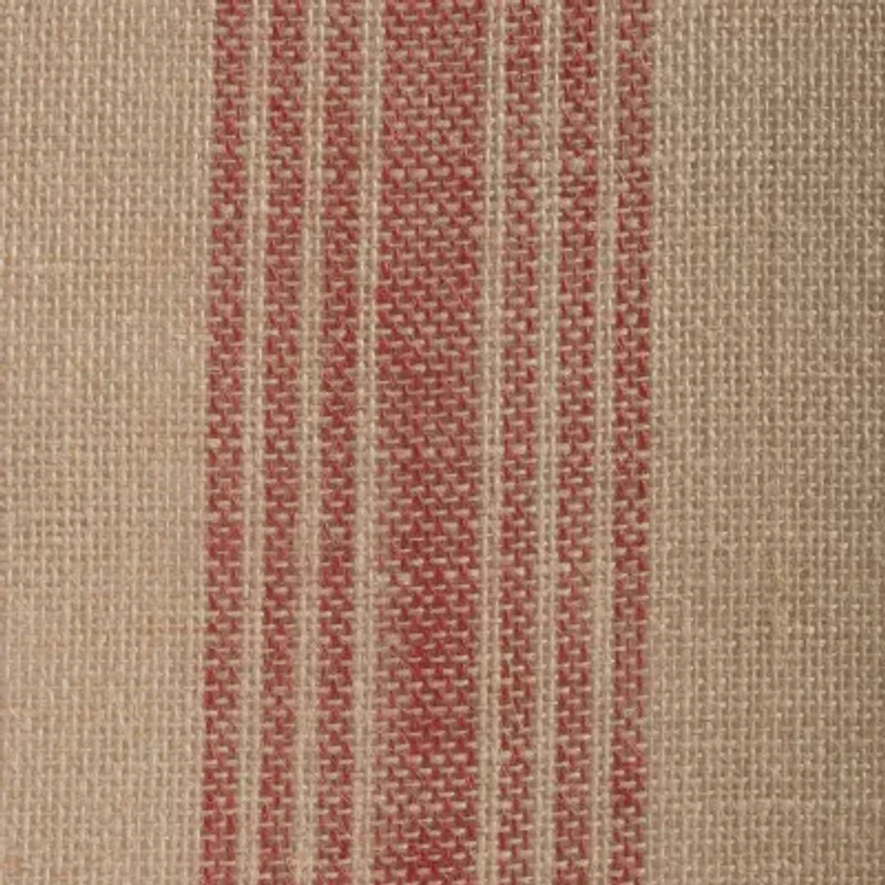 Design Imports Barn Red Middle Stripe Burlap Table Runner
