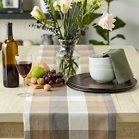 Design Imports Stone Tri Color Check Table Runner