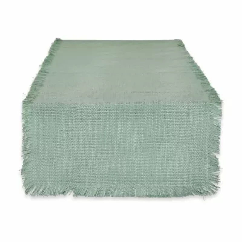 Design Imports Jadeite Basket Fringe Table Runner