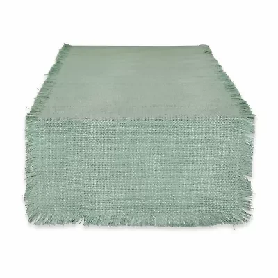 Design Imports Jadeite Basket Fringe Table Runner