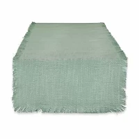 Design Imports Jadeite Basket Fringe Table Runner