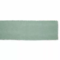 Design Imports Jadeite Basket Fringe Table Runner