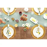 Design Imports Jadeite Basket Fringe Table Runner