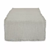 Design Imports Light Rain Basket Fringe Table Runner