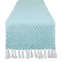 Design Imports Aqua Mini Diamond Table Runner